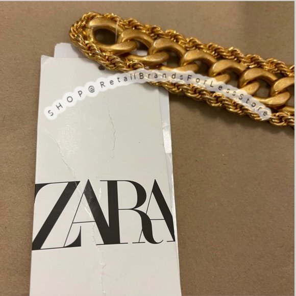 ZARA METALLIC GOLD LINK METAL CHAIN BELT main image 3